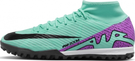 Сороконожки (шиповки) Nike MERCURIAL ZOOM SUPERFLY 9 ACADEMY TF бирюзово-фиолетовые DJ5629-300