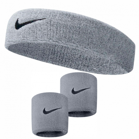 Набір Nike Пов`язка + Напульсники (Сірий) Nnn07-Nnn04-051