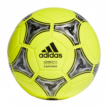 Футбольный мяч adidas Conext 19 MBR Capitano (машинный шов, жёлтый/серебристый/чёрный)