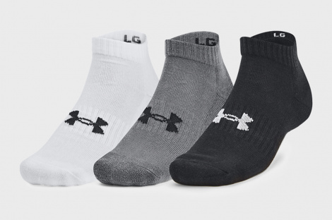 Шкарпетки Under Armour CORE LOW CUT 3PK біло-сіро-чорні (3 пари) 1361574-003