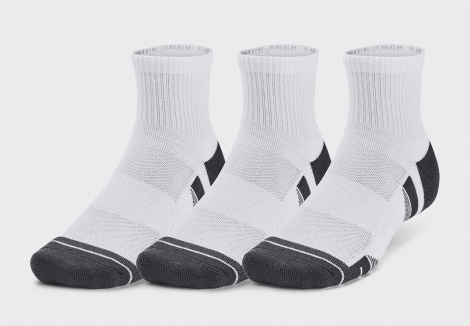 Шкарпетки Under Armour PERFORMANCE TECH 3PK QTR білі (3 пари) 1379510-100
