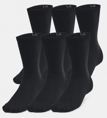 Шкарпетки Under Armour ESSENTIAL 6PK CREW чорні (6 пар) 1387058-001