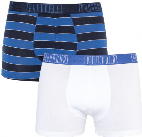 Трусы-боксеры Puma Yd Bold Stripe Boxer 2P Синий, Черный, Белый Мужской M