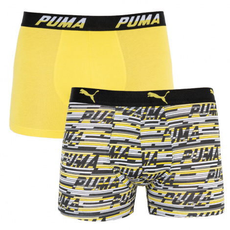 Трусы-боксеры Puma Logo Aop Boxer 2P Серый, Желтый Мужской L