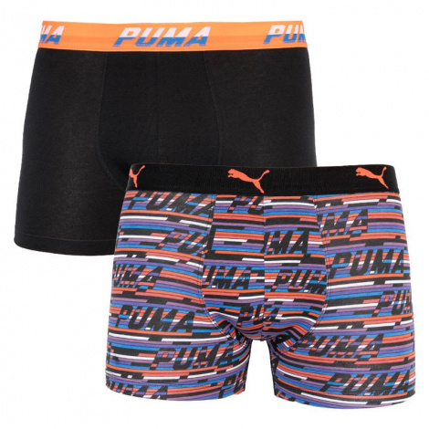 Трусы-боксеры Puma Logo Aop Boxer 2P Черный, Оранжевый, Синий Мужской M