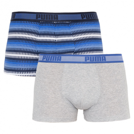 Трусы-боксеры Puma Worldhood Stripe Trunk 2P Синий, Белый, Серый, Черный Мужской L