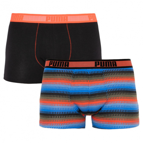 Трусы-боксеры Puma Worldhood Stripe Trunk 2P Черный, Красный, Синий Мужской M