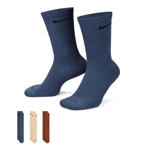 Носки Nike U Nk Everyday Plus Cush Crew Синий, Коричневый, Бежевый Унисекс 38-42