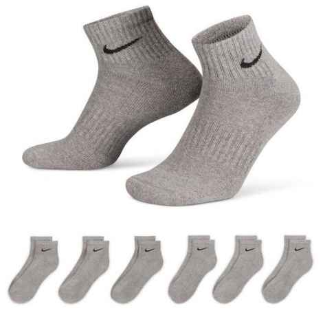 Шкарпетки Nike U NK EVERYDAY CSH ANKL 6PR 132 сірі (6 пар) SX7669-064