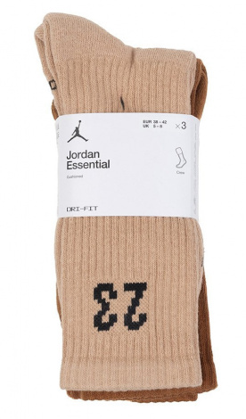 Носки Nike UJ Essential Crew 3Pr 144 Белый, Коричневый, Бежевый Унисекс 38-42