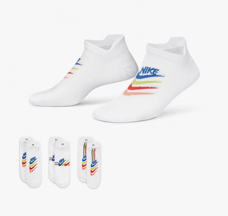 Носки Nike W Nk Everyday Plus Ltwt Ns 3Pr Белый Женский 34-38
