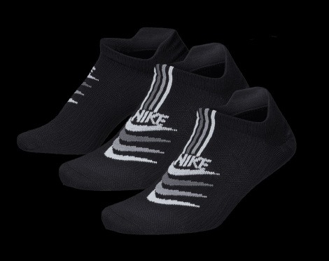 Носки Nike W Nk Everyday Plus Ltwt Ns 3Pr Черный Женский 34-38