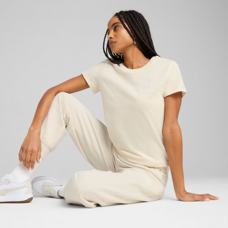Футболка Script Tee 68498287 Puma L Бежевый