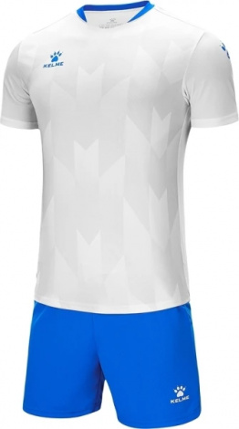 Комплект футбольной формы детский Kelme BURGOS бело-синий 8251ZB3003.9100