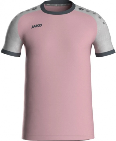 Футболка джерси детская Jako ICONIC S/S розово-серая 4224-171