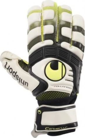 Воротарські рукавички Uhlsport CERBERUS ABSOLUTGRIP ABSOLUTROLL біло-жовто-чорні 1000322 01