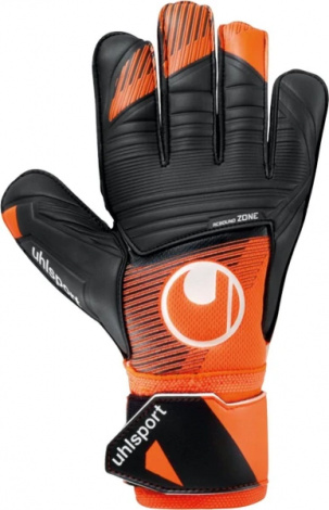 Воротарські рукавички Uhlsport SOFT RESIST+ чорно-жовтогарячі 1011318 01