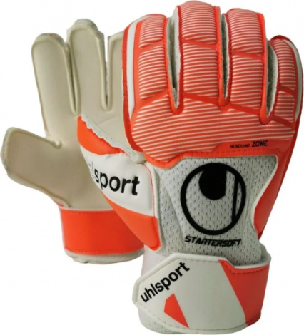 Воротарські рукавички Uhlsport STARTER SOFT #306 біло-жовтогарячі 1011173 02 2020