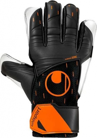 Воротарські рукавички Uhlsport SPEED CONTACT STARTER SOFT чорно-біло-жовтогарячі 1011269 01