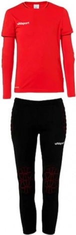 Комплект вратарской формы детский Uhlsport Save Goalkeeper Set Junior красно-черный 1005303 04