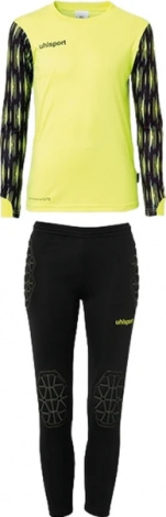 Комплект вратарской формы детский Uhlsport REACTION GOALKEEPER SET JR желто-черный 1003668 03