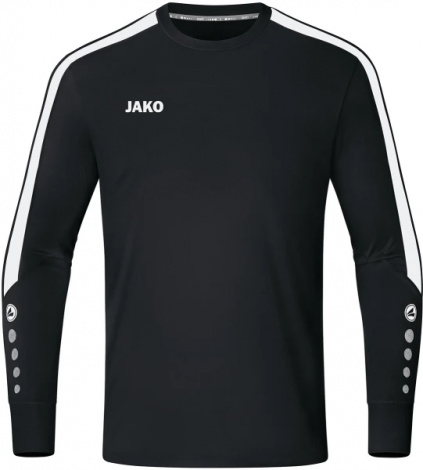 Вратарская кофта джерси детская Jako POWER черно-белая 8923-800