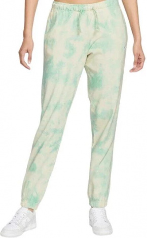 Спортивные штаны женские Nike W NSW CLD DYE JRSY MR JGGR бежево-бирюзовые DM6714-379