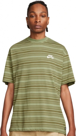 Футболка Nike U NK SB TEE M90 STRIPE SP24 зелено-коричнева FQ3711-386