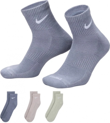 Шкарпетки Nike U NK EVRY PLS CSH ANK 3PR 132 фіолетово-рожево-сірі (3 пари) SX6890-933
