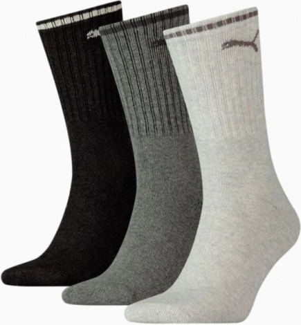 Шкарпетки Puma SPORT CREW STRIPE SOCKS 3 PACK сірі 90794103