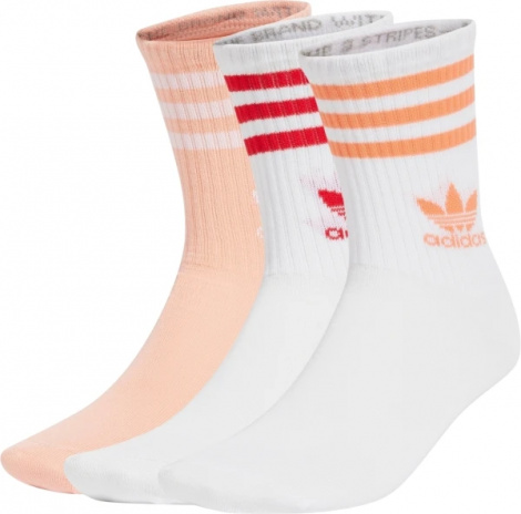 Шкарпетки Adidas MID CUT CREW 3P білі, персикові (3 пари) JI9472