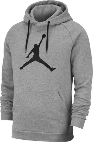 Толстовка Nike MJ JUMPMAN LOGO FLC PO сіро-чорна AV3145-091