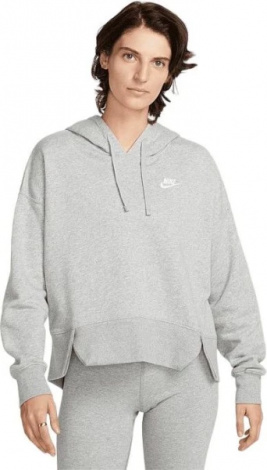Толстовка женская Nike W NSW CLUB FLC HOODIE SSNL серая DV5645-063