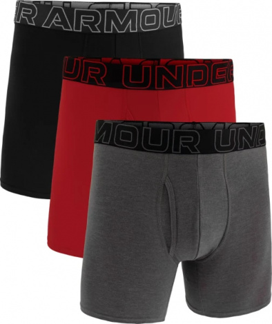 Трусы (боксерки) Under Armour PERFORMANCE COTTON 6IN 3-PACK BOXERJOCK серые, черные, красные (3 пары) 1383889-025