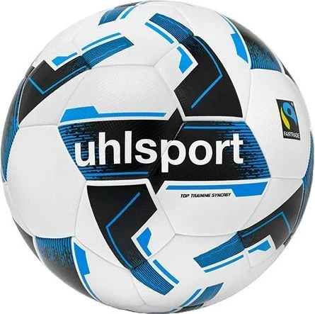 Мяч футбольный Uhlsport Top Training Synergy Fairtrade бело-черно-синий 1001756 01