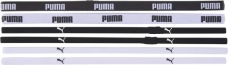 Пов'язки на голову жіночі Puma TR ESS HAIRBANDS чорні, білі (6 штук) 053452-09