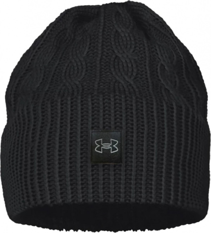 Шапка женская Under Armour HALFTIME CABLE KNIT BEANIE черная 1379995-001