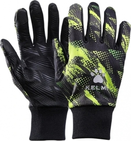 Рукавички дорослі Kelme COLD GLOVES чорно-салатові 8161ST5003.9010