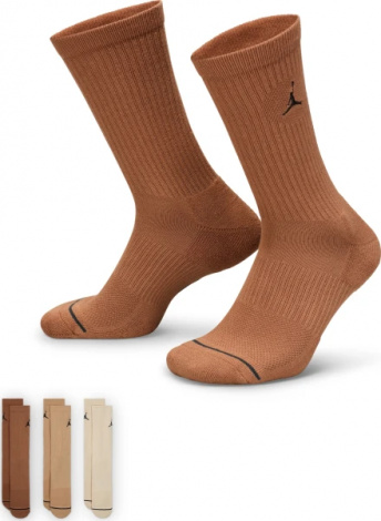 Шкарпетки Nike JORDAN EVERYDAY CREW SOCKS коричнево-бежеві (3 пари) DX9632-923