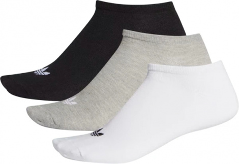 Носки Adidas TREFOIL LINER 3P белые, серые, черные (3 пары) FT8524