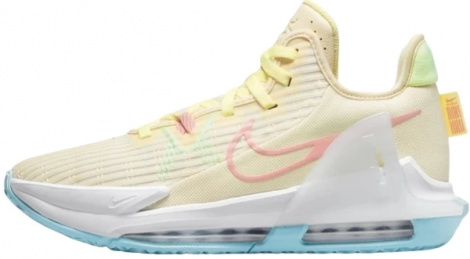 Кроссовки баскетбольные Nike LEBRON WITNESS VI голубо-розово-желтые CZ4052-103