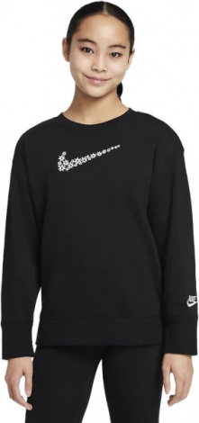 Світшот підлітковий Nike G NSW FT BF CREW чорний DM8210-010
