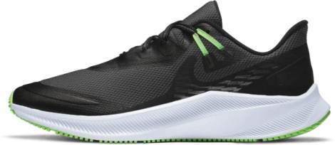 Кроссовки беговые Nike QUEST 3 SHIELD черно-зеленые CQ8894-010