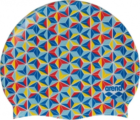 Шапочка для плавания детская Arena PRINT JR голубо-сине-красно-желтая 94171-236