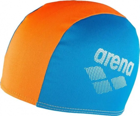 Шапочка для плавания детская Arena POLYESTER II JR голубо-оранжевая 002468-730