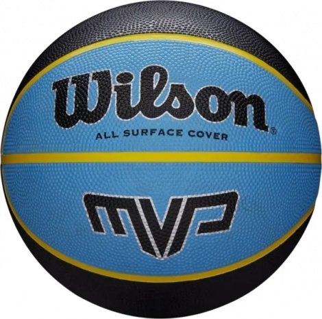 Баскетбольный мяч Wilson MVP 275 голубо-черно-желтый