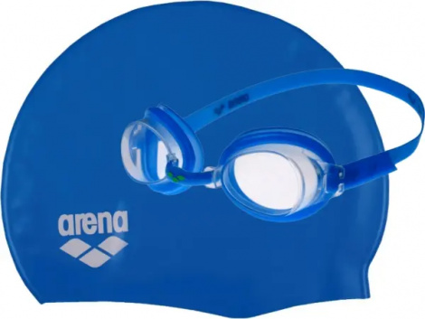 Набір для плавання (окуляри та шапочка) дитячий Arena POOL JR SET блакитний 92423-070