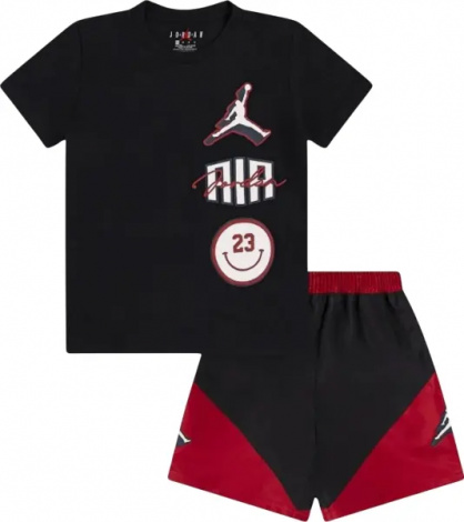 Комплект летний детский Nike JORDAN STACKED PLAY черно-красный 85D768-023