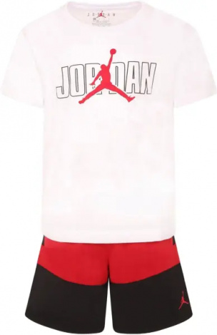 Комплект летний детский Nike JORDAN STACKED MIXED SET бело-красно-черный 85D767-R78