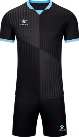 Комплект футбольной формы Kelme BRAGA II черно-темно-серо-голубой 8551ZB11083.9000